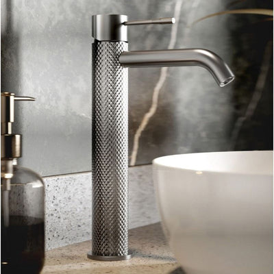 Chelsea Textured Tall Basin Tap - Nickel