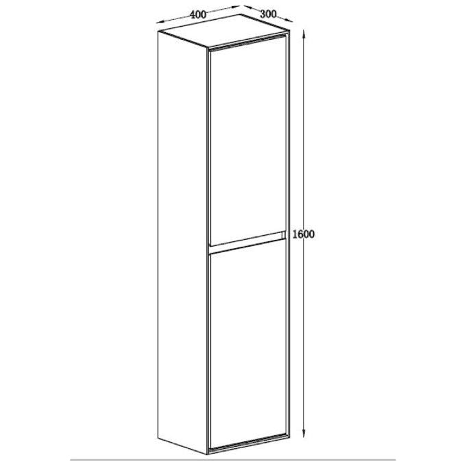 Windsor Wall Mounted Tall Storage Cabinet in Matt White