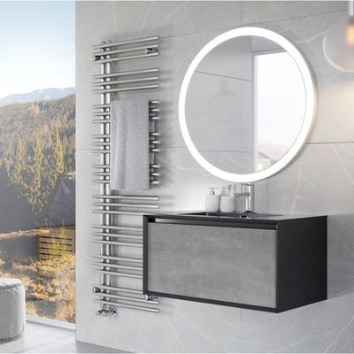 Tawny 750mm Wall Hung Vanity Unit in Black & Concrete