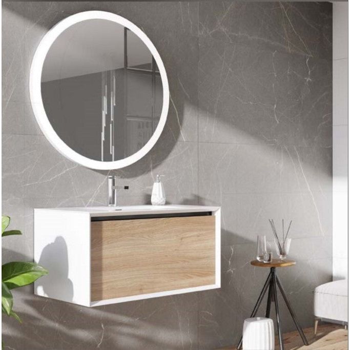 Tawny 750mm Wall Hung Vanity Unit in White & Oak
