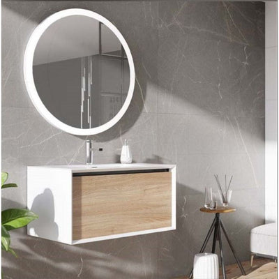 Tawny 750mm Wall Hung Vanity Unit in White & Oak