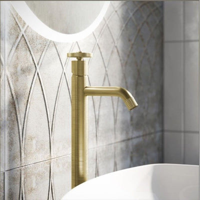 Alpha Brushed Gold Tall Basin Mixer Tap