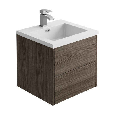 Deane 500mm Wall Hung Vanity Unit in Grey Linear
