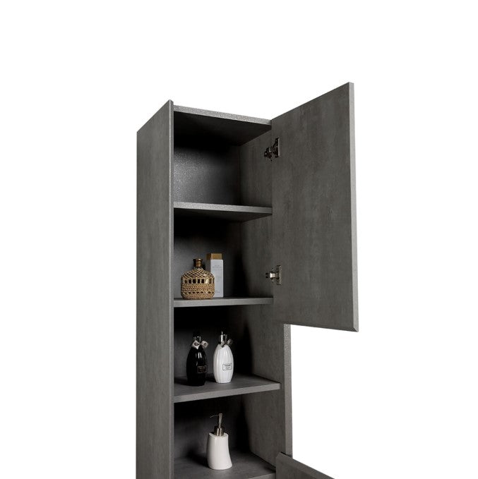 Oscar/Venice Concrete Wall Hung Tall Storage Cabinet