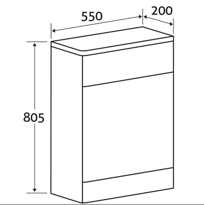 Elsa WC Unit in Textured Black