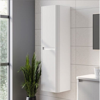 Jack Ribbed Wall Hung Storage Unit in White N23