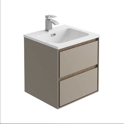 Windsor 500mm Wall Hung Vanity Unit in French Grey & Sawn Oak