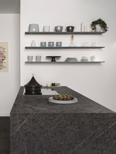 Zenith 12mm Compact Laminate Worktops - Cloudy Nova - Extra Matt - Dark Grey Core