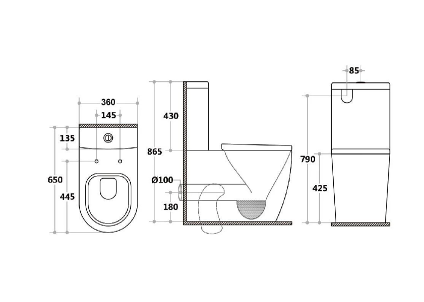 Zoe Rimless Close Coupled Toilet & Soft Close Seat