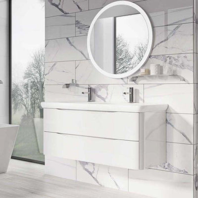 Montana 1200mm Wall Hung Vanity Unit in Gloss White & Link Resin Basin