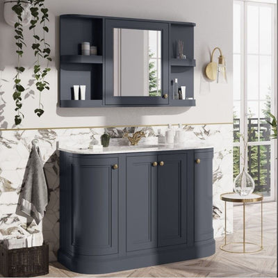 Louise 1170mm Mirrored Wall Cabinet Midnight Grey