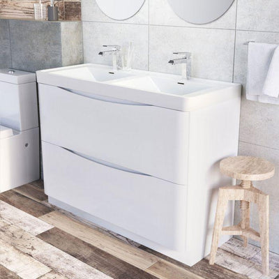 Montana 1200mm Floorstanding Vanity Unit in Gloss White & Resin Basin