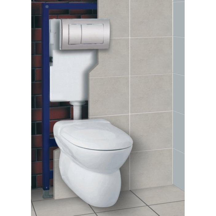 1200 Wall Hung Pan Concealed Cistern Frame inc Black Flush Plate