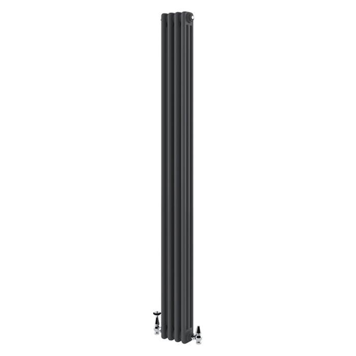 Nevada Grey Triple Vertical Column Radiator - 1800x200mm