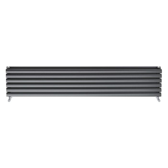 Minnesota Grey Double Horizontal Radiator - 350x1800mm