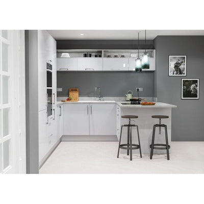 Dove Light Grey Gloss Slab Style Kitchen Units -All Sizes