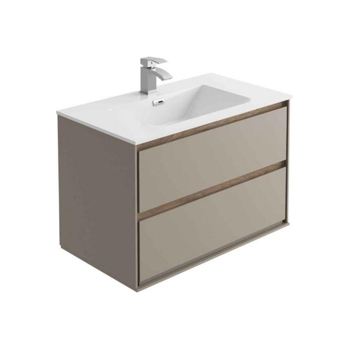 Windsor 800mm Wall Hung Vanity Unit in French Grey & Sawn Oak