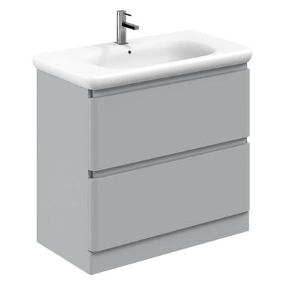 Nancy 900mm Floor Standing Vanity Unit with Lynx Resin Basin in Light Grey Gloss