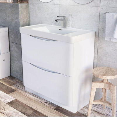 Montana 900mm Floorstanding Vanity Unit in Gloss White & Resin Basin