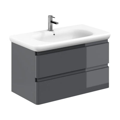 Nancy 900mm Wall Hung Vanity Unit with Lynx Resin Basin in Titanium Grey