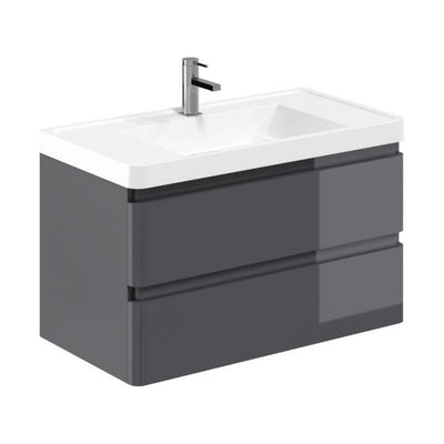 Nancy 900mm Wall Hung Vanity Unit with Resin Basin in Titanium Grey