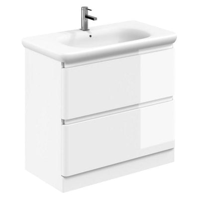 Nancy 900mm Floor Standing Vanity Unit with Lynx Resin Basin in White Gloss