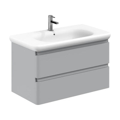 Nancy 900mm Wall Hung Vanity Unit with Lynx Resin Basin in Light Grey Gloss
