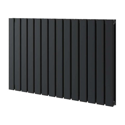 Michigan Black Double Horizontal Flat Panel Radiator - 600 x 952mm