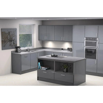 Dust Dark Grey Gloss Slab Style Kitchen Units -All Sizes