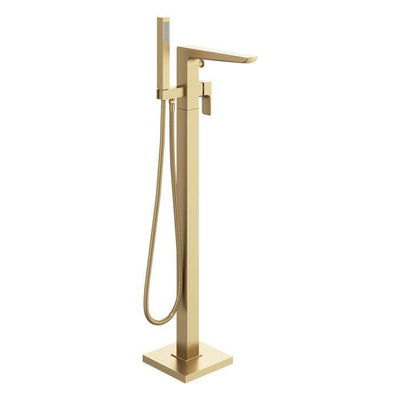 Liberty Brushed Gold Floor Standing Bath Shower Mixer Tap