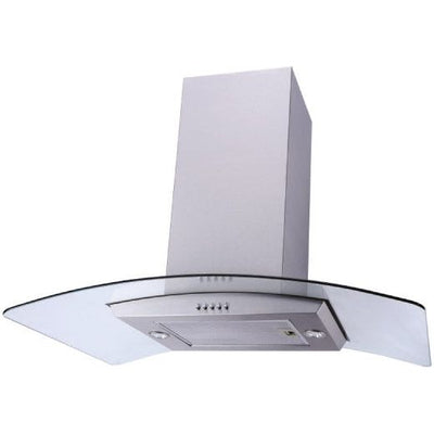 Prima 90CM STAINLESS STEEL CURVED GLASS ISLAND HOOD PRCGH100