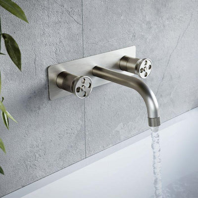 Alpha Brushed Nickel Wall Mounted Bath Tap