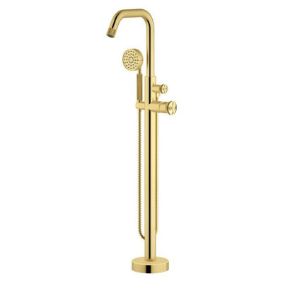 Alpha Brushed Gold Freestanding Bath Shower Mixer Tap
