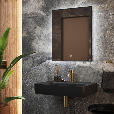 Anderson Rectangular Black Backlit LED Mirror - 600x725mm
