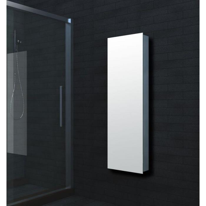 Aurora Tall Mirrored Aluminium Cabinet 420mm