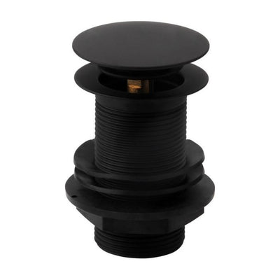 Black Basin Push Button Waste - Unslotted