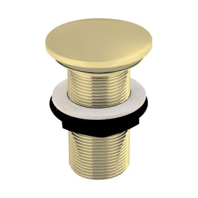 Brushed Gold Basin Push Button Waste - Unslotted