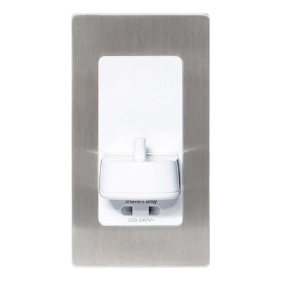 Hollywood In-Wall Electric Toothbrush Holder With Shaver Socket - Brushed Steel