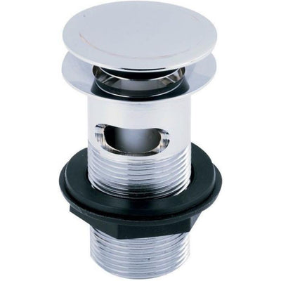 Chrome Basin Push Button Waste - Slotted