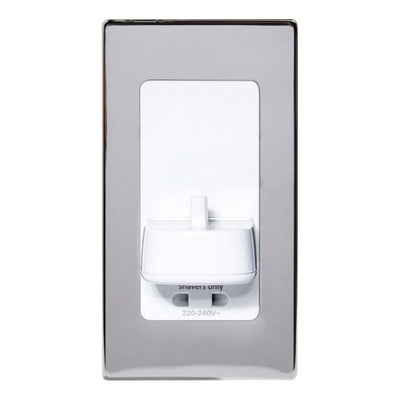 Hollywood In-Wall Electric Toothbrush Holder With Shaver Socket - Chrome