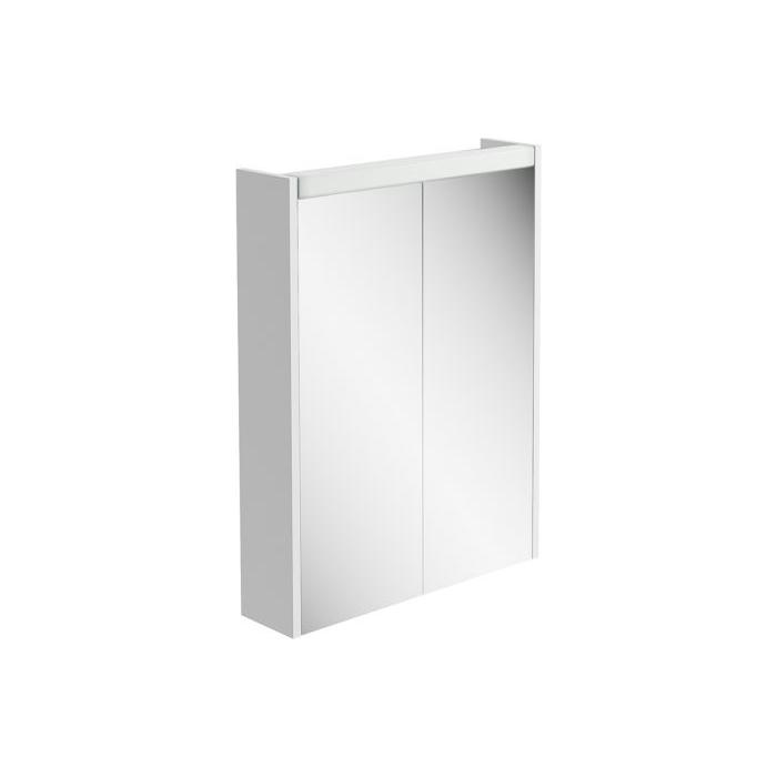 Deane LED Mirrored Wall Cabinet Double Door Matt White 550mm