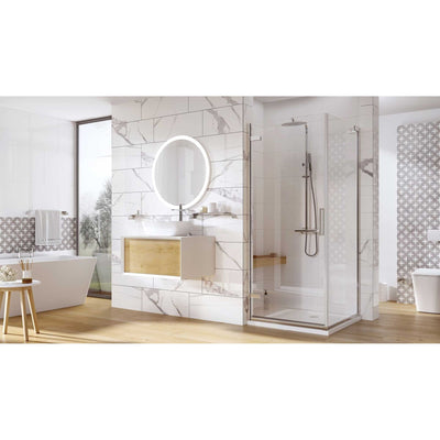 Evelyn 1000mm Hinged Shower Door with Fixed Panel