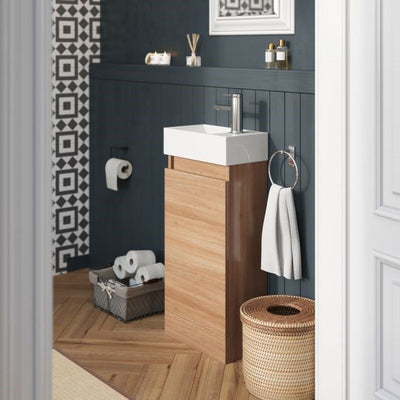 Hope Freestanding Cloakroom Vanity Unit in Natural Oak