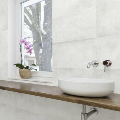 Fremont Blanco Concrete Effect Matt Ceramic Tile – 300x900mm