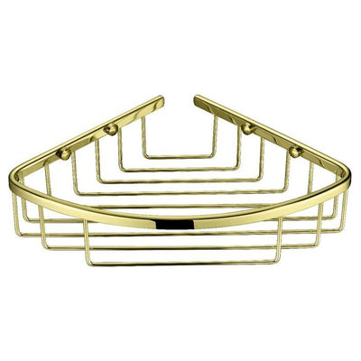 North Carolina Single Corner Shower Basket- Brushed Gold