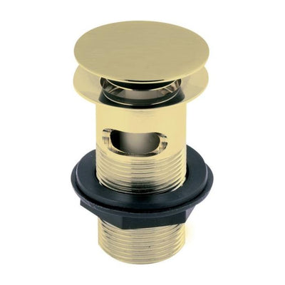 Brushed Gold Basin Push Button Waste - Slotted