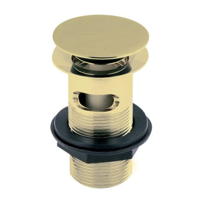 Brushed Gold Basin Push Button Waste - Slotted