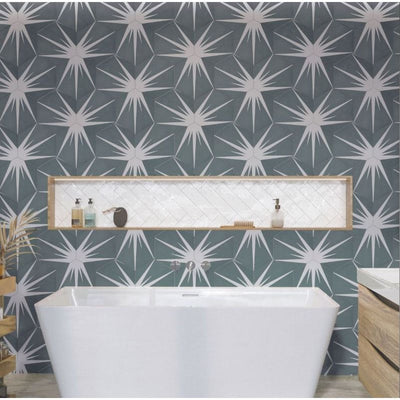 Buckinghamshire Hex Matt Green Hexagon Porcelain Tile - 198x228mm