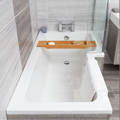 Harmony Super Strong Acrylic L-Shape Shower Bath - 1700 x 820/700mm Right Hand