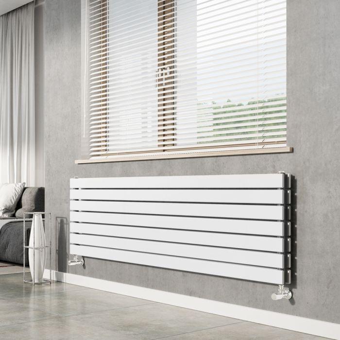 Michigan White Single Horizontal Flat Panel Radiator - 475x1600mm